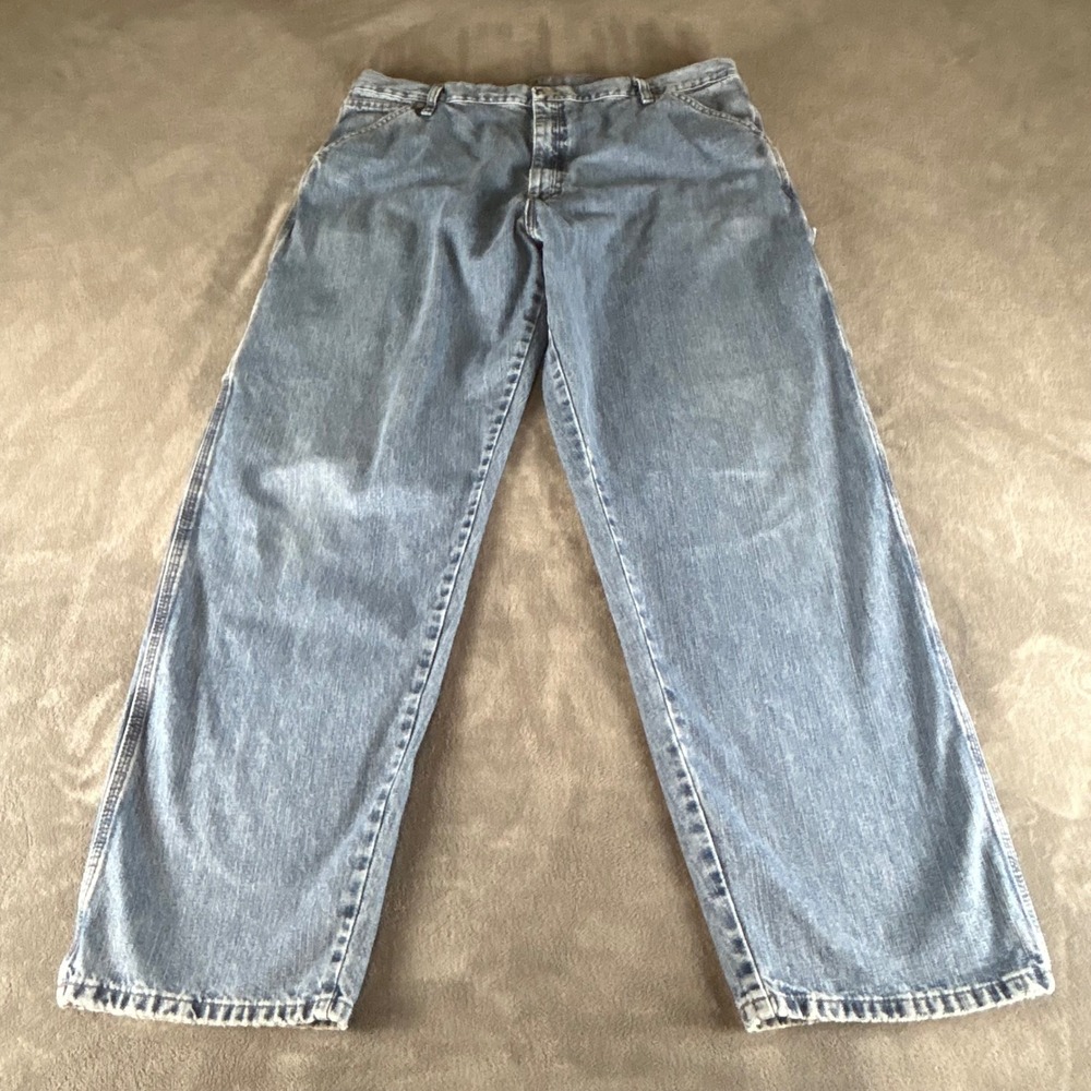 Wrangler Carpenter Jeans Mens 40x32 Blue Denim Relaxed Fit 94LSWVD Workwear
